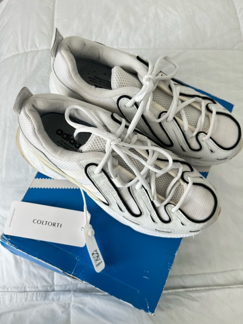 adidas White Athletic Sneakers with Black Trim